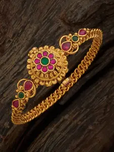 Kushal's Fashion Jewellery Antique Gold-Plated Cuff Bracelet