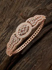 Kushal's Fashion Jewellery Women Cubic Zirconia Rose Gold-Plated Bangle-Style Bracelet