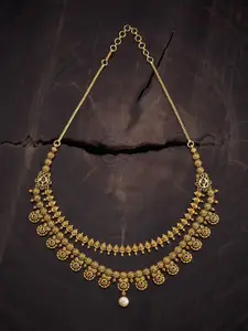 Kushal's Fashion Jewellery Copper Gold-Plated Beaded Antique Necklace