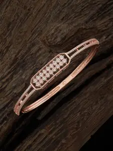 Kushal's Fashion Jewellery Rose Gold-Plated Cubic Zirconia Bangle-Style Bracelet