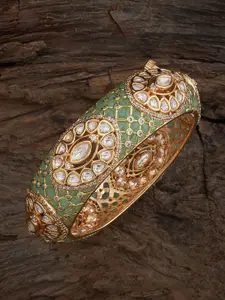 Kushal's Fashion Jewellery Gold-Plated Kundan Stone Studded Bangles