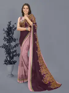 ANAND SAREES Floral Half and Half Saree With Blouse Piece