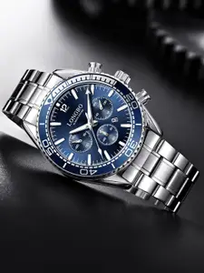 LONGBO Men Stainless Steel Straps Analogue Watch Long-83096-Silver-Blue-0