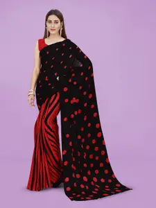 ANAND SAREES Geometric Printed Poly Georgette Saree With Blouse Piece