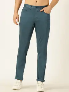 Harvard Men Teal Smart Mid Rise Chinos