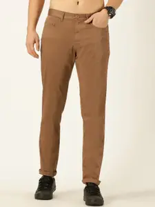 Harvard Men Brown Smart Mid Rise Chinos
