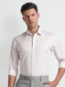 Arrow New York Manhattan Slim Fit Ethnic Motifs Self Design Pure Cotton Formal Shirt
