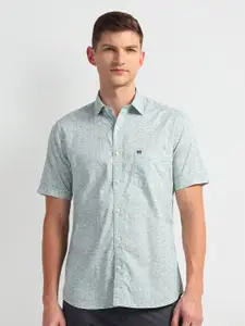 Arrow Sport Liberty Classic Fit Floral Printed Spread Collar Twill Casual Shirt