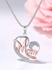 Peora Rose Gold-Plated Cubic Zirconia Studded Necklace