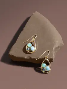 Accessorize Gem Stones Studded Teardrop Shaped Drop Earrings