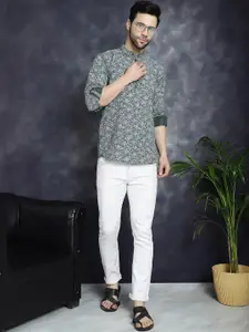 Anouk Paisley Printed Mandarin Collar Short Kurta