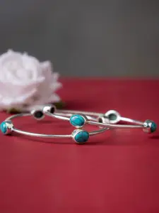 Shyle Set Of 2 Sterling Silver Bangles