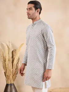 Anouk Ethnic Motifs Mandarin Collar Long Sleeves Straight Kurta