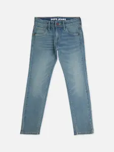 Pepe Jeans Boys Slim Fit Heavy Fade Clean Look Stretchable Jeans