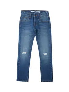 Pepe Jeans Boys Slim Fit Low Distress Light Fade Stretchable Jeans