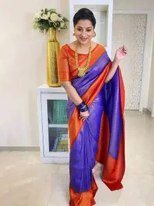 KALINI Woven Design Zari Silk Blend Designer Banarasi Saree