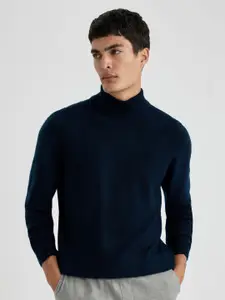 DeFacto Self Design Turtle Neck Pullover Sweater