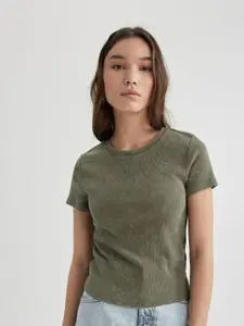 DeFacto Round Neck Casual T-shirt