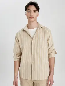 DeFacto Striped Pure Cotton Casual Shirt
