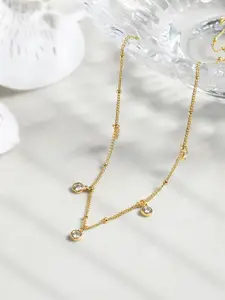 Accessorize London 14K Gold-plated Cubic Zirconia Station Necklace