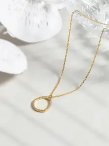 Accessorize London 14K Gold-plated Cubic Zirconia Sparkle Pendant Set Necklace