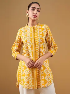 Global Desi Ethnic Motifs Printed Pure Cotton Straight Kurti
