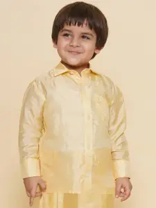 Sethukrishna Boys Self Design Spread Collar Party Shirt
