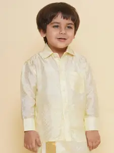 Sethukrishna Boys Self Design Spread Collar Party Shirt