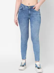 Kraus Jeans Women Skinny Fit High-Rise Heavy Fade Stretchable Jeans