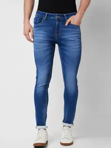 SPYKAR Men Slim Fit Low-Rise Heavy Fade Clean Look Cotton Jeans