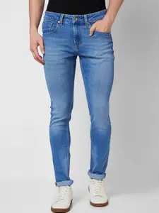 SPYKAR Men Skinny Fit Low-Rise Heavy Fade Cotton Jeans