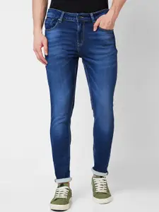 SPYKAR Men Slim Fit Low-Rise Heavy Fade Cotton Stretchable Jeans