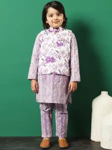 Readiprint Boys Floral Printed Regular Pure Cotton Kurta with Pyjamas