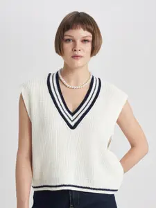 DeFacto Women Striped Sweater Vest