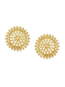 Vighnaharta Gold-Plated Floral Stud Earrings