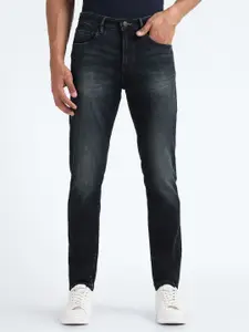 Flying Machine Men Tapered Fit Heavy Fade Clean Look Stretchable Whiskers Jeans
