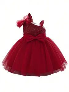 BAESD Girls Embellished Net Fit & Flare Dress