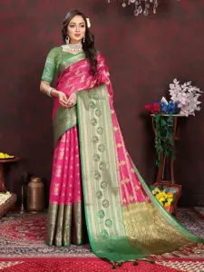 faxofab Floral Woven Design Zari Pure Silk Banarasi Saree
