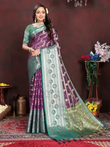 faxofab Floral Woven Design Zari Pure Silk Banarasi Saree