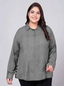 Indietoga Plus Size Checked Classic Casual Shirt
