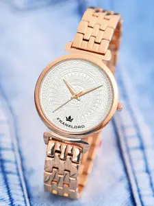 Franklord Women Embellished Dial Bracelet Style Straps Round Analogue Watch F-115 STL