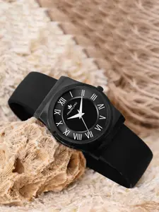 Franklord Women Round Shaped Leather Straps Analogue Watch F-140 BLBL