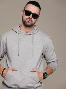 Roadster Men Solid Hooded Sweatshirt