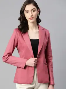 WESTCLO Slim-Fit Notched Lapel Collar Single-Breasted Casual Blazer