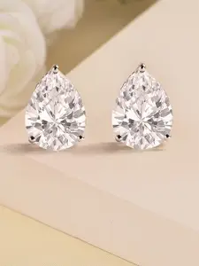 Ornate Jewels 925 Sterling Silver Teardrop Shaped Studs Earrings