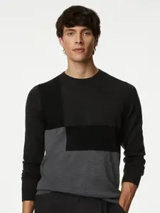 Marks & Spencer Colourblocked Woollen Pullover