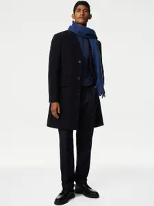 Marks & Spencer Notched Lapel Collar Regular Fit Longline Overcoat
