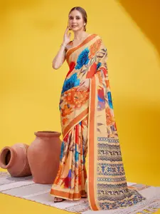 Anouk Floral Printed Silk Cotton Saree