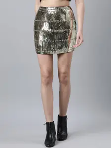 SHOWOFF Embellished A-Line Mini Skirt