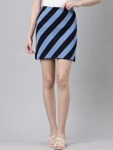 SHOWOFF Striped Pencil Mini Skirts